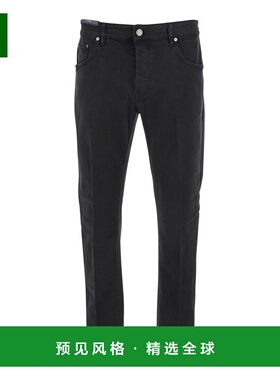 1h可退 香港直邮pt01 男士 Jeans and Loops 黑色带Logo拼缀后皮(