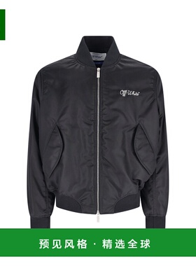 香港直邮off-white 男士 灰白色徽標刺繡飛行員夾克 OMEH05EC99FA