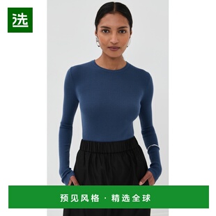 1h可退 香港直邮TIBI 女士 羽量级罗纹圆领套头衫毛衣  舒适时尚