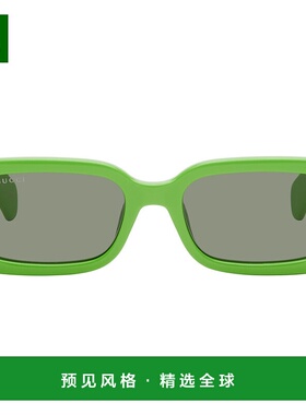 1h可退 香港直邮Gucci 古驰 女士 绿色 Rectangular-Frame 太阳镜