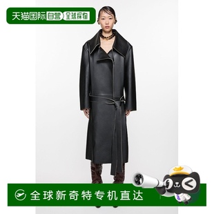 Studios 欧洲直邮Acne SS25女士黑色小牛皮大衣