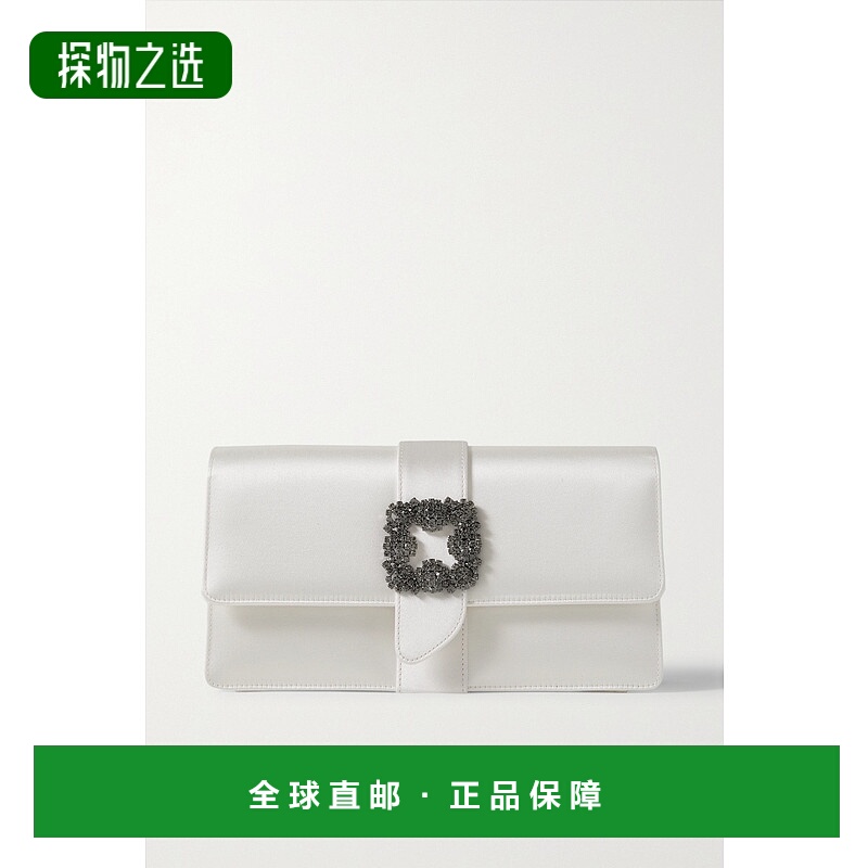 香港直邮MANOLO BLAHNIK 莫罗·伯拉尼克 女士 Capri 水晶缀饰缎