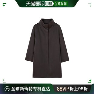 女士灰黑色羊绒立领暗扣大衣 诺悠翩雅24新款 欧洲直邮LORO PIANA