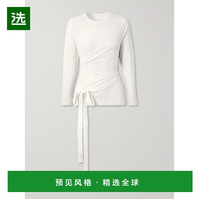 1h可退 香港直邮Adidas Originals 女士 +Y-3 Tie-detailed 条纹T