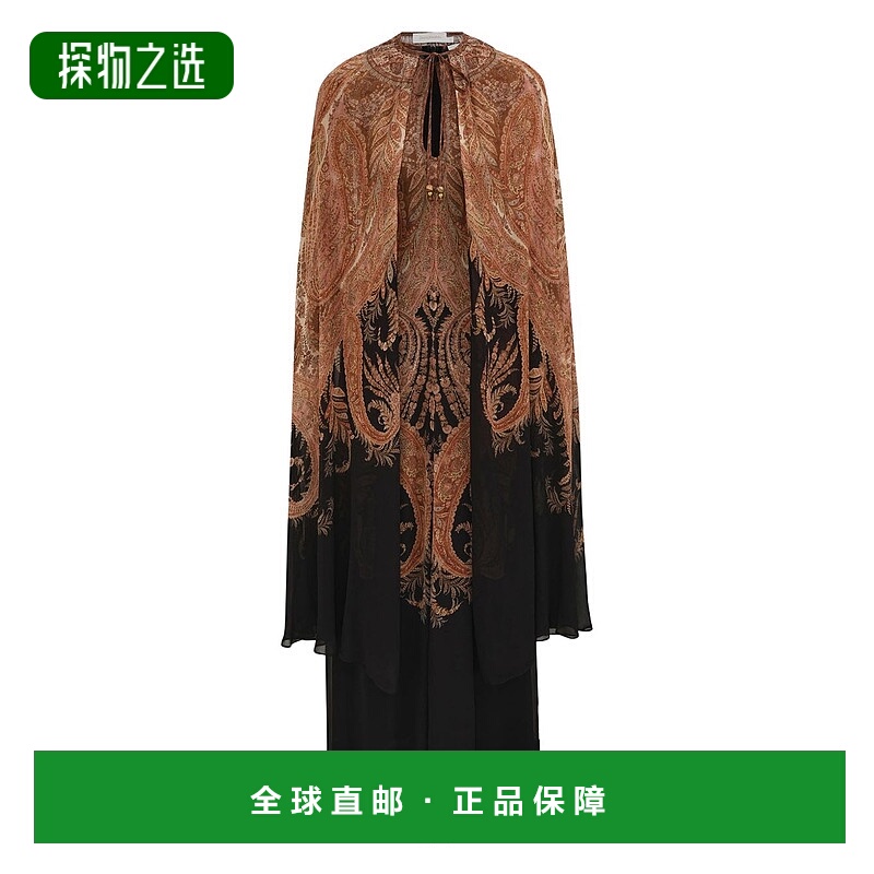 香港直邮ZIMMERMANN 女士 黑色佩斯利印花连衣裙 5207DF251