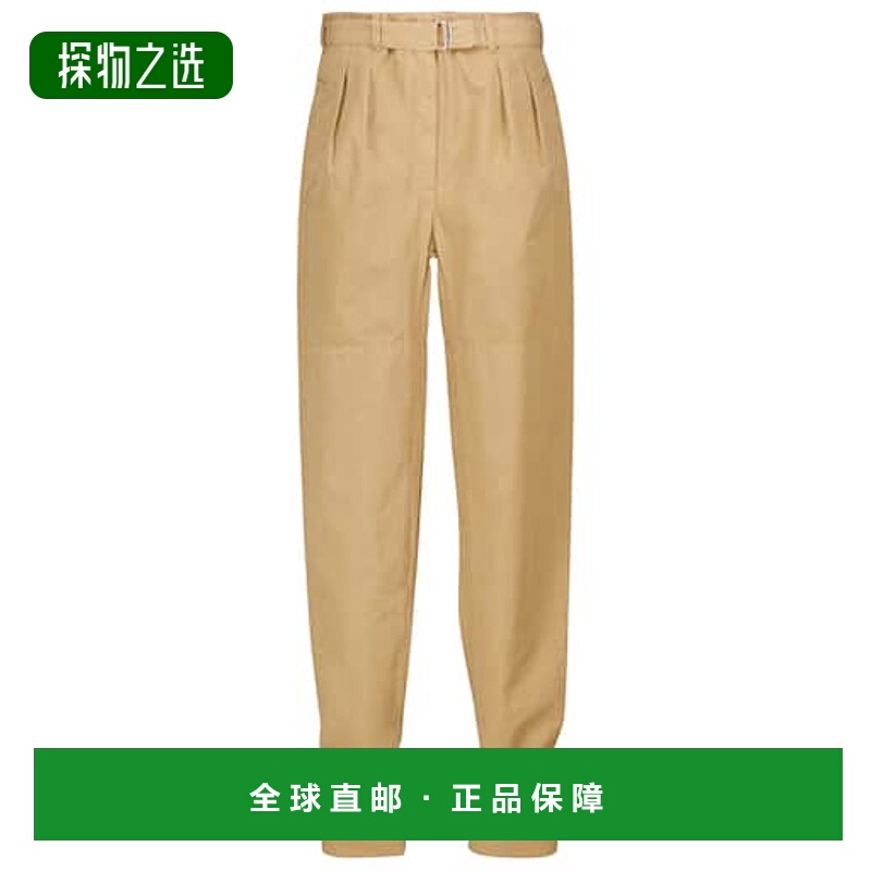 香港直邮Lemaire 女士 高腰棉府绸长裤 beige米色 舒适时尚