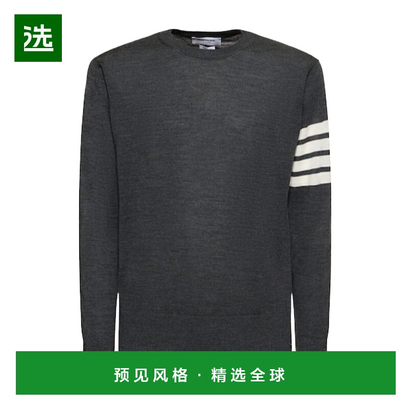 香港直邮Thom Browne 条纹羊毛圆领毛衣 77I-YDG032