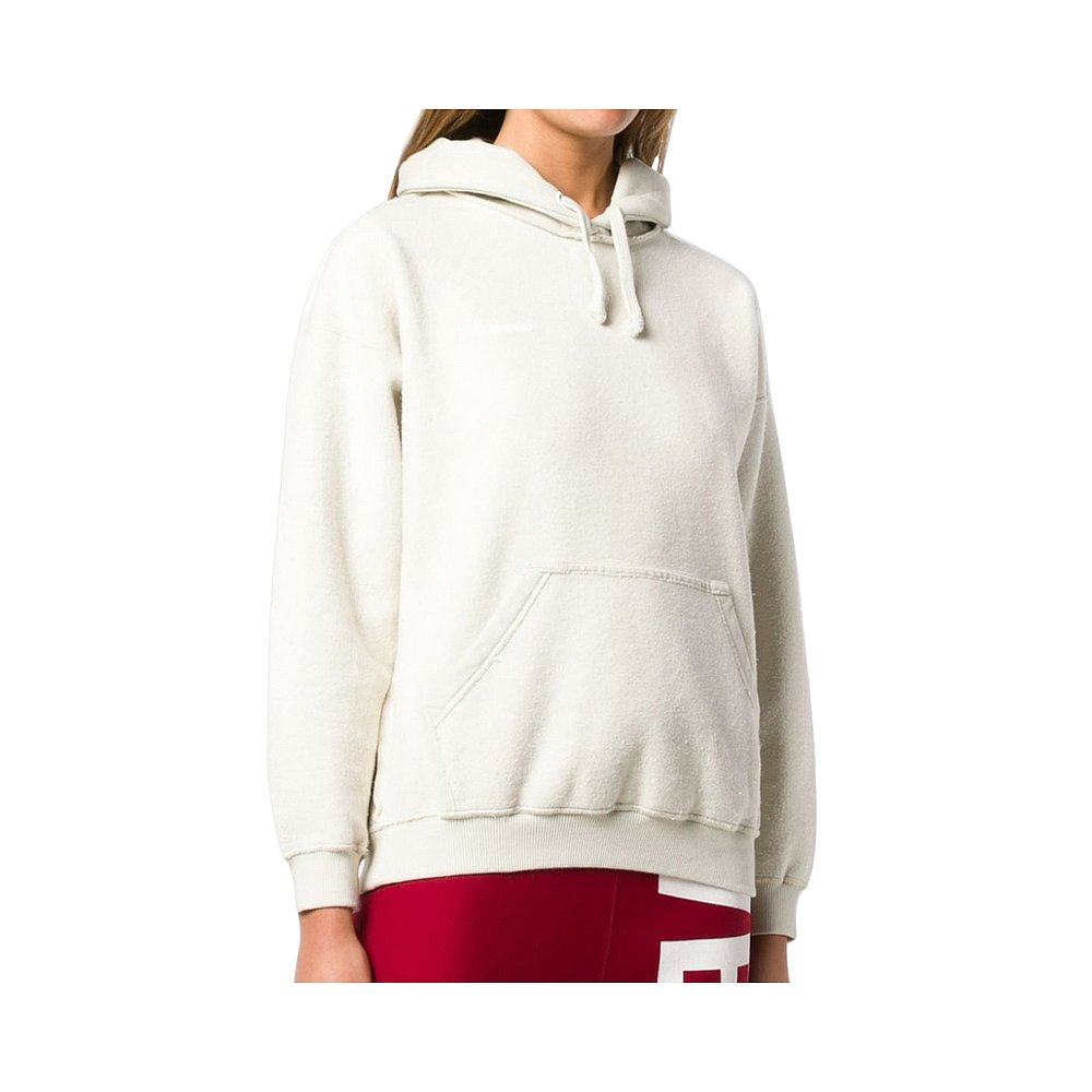 香港直发vetements女士白色徽标连帽长袖卫衣百搭舒适wah19tr107