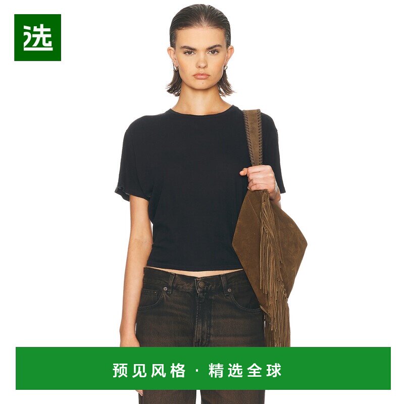 1h可退 香港直邮R13 女士 紧身束腰T恤 R13WK290K001A black黑色