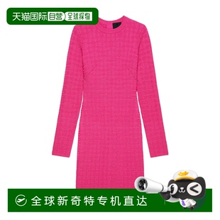 香港直邮Givenchy 圆领后拉链提花连衣裙 BW218D4ZB1长袖 长款