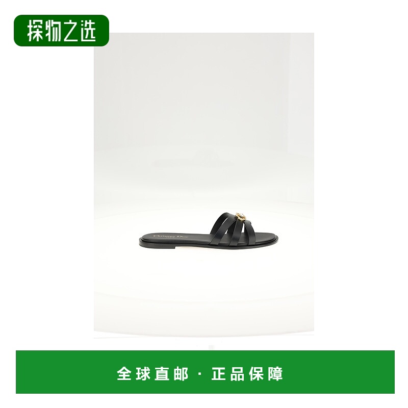香港直邮DIOR 迪奥 女士 30M CD 皮质金属徽标凉鞋 KCO520CFY