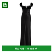 褶皱天鹅绒真丝缎礼服 女士 black黑色 香港直邮RODARTE 1h可退