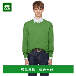 香港直邮AURALEE 男士 绿色 Light Cashmere Knit V-Neck 毛衣 A2