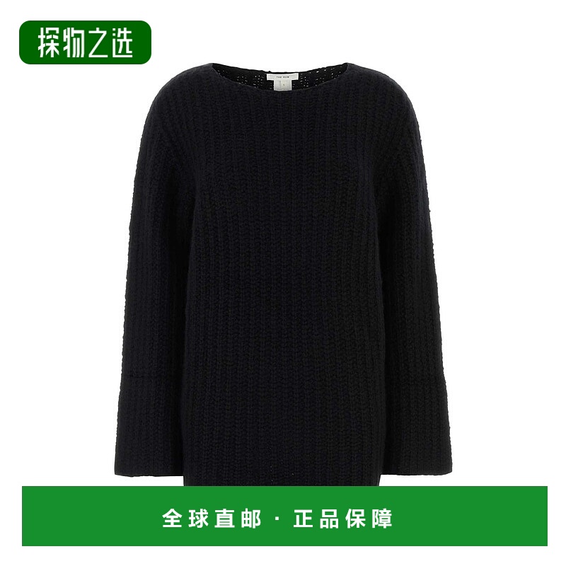 香港直邮The Row 女士 MIRR 黑色羊绒宽松款毛衣 10564Y647