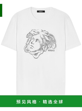 香港直邮Versace Medusa Study水晶刺绣T恤 10139441A15095短袖