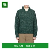 绿色 香港直邮ERL 开衩领 ERL11N006DARKGREEN AW2025 男士 针织衫