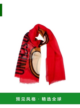 香港直邮MOSCHINO 男士围巾 03317M252501 SS2021 红色 泰迪熊log
