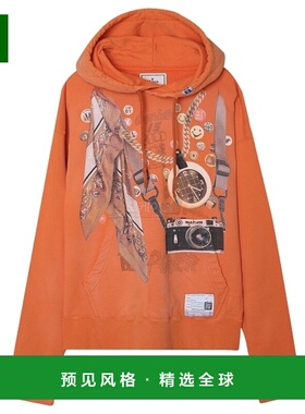 韩国直邮MIHARA YASUHIRO A10HD621连帽橙色卫衣长袖拉链衫