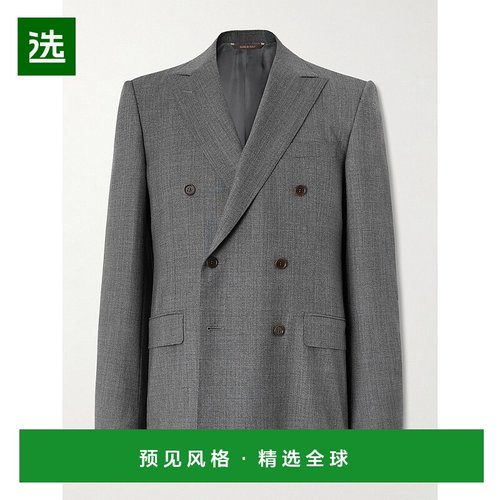 1h可退 香港直邮Canali 康钠丽 男士 双排扣羊毛西装外套 AR05788