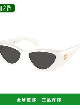 1h可退 香港直邮Miu Miu 缪缪 女士 徽标太阳镜 MU06YS white白色