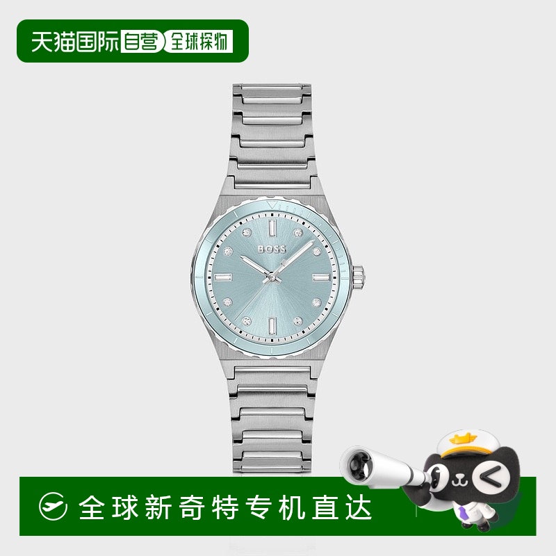 欧洲直邮HUGO BOSS雨果BOSS BLACK 银色手表 蓝色表盘新款