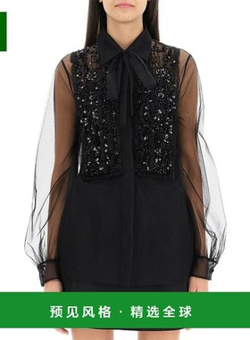 【99新未使用】香港直邮Valentino 系带长袖衬衫 1B0AB4311ED