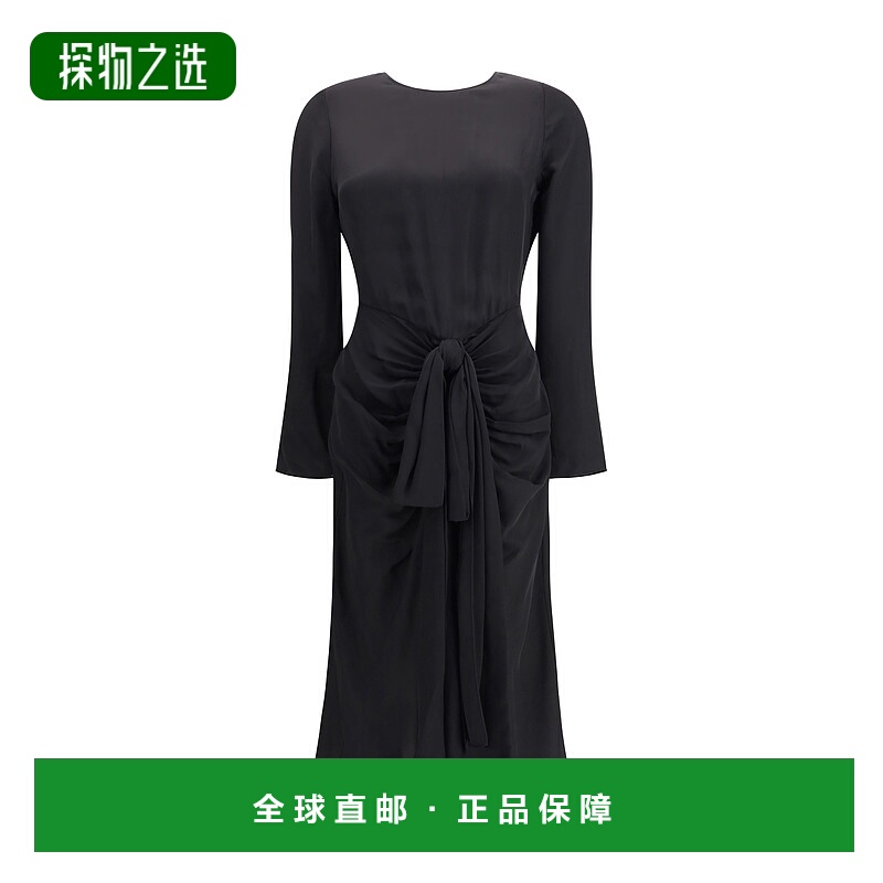 香港直邮Alaïa 女士 垂褶粘胶纤维连衣裙 AA9R2811W096B