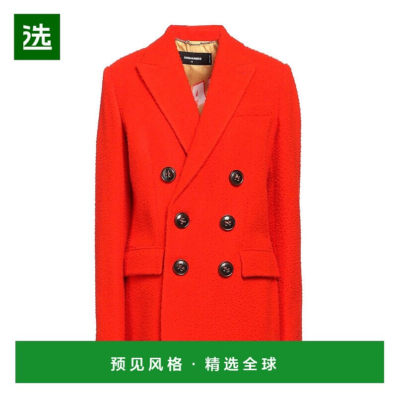 香港直邮Dsquared2 二次方 女士 大衣 RED红色 西装时尚舒适羊毛
