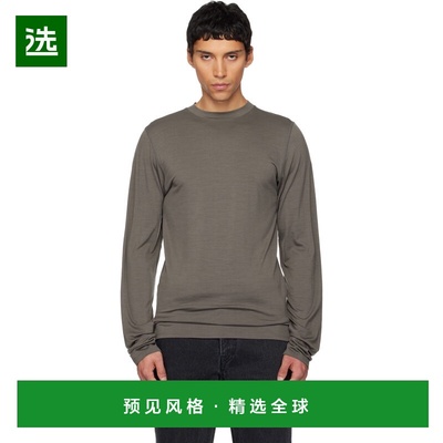 1h可退 香港直邮Rier 男士 灰色 Roundneck Jersey Wool T 恤 TSH