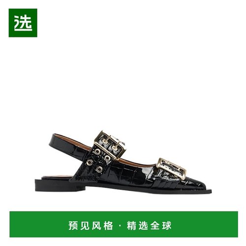 香港直邮Ganni 搭扣芭蕾平底鞋 80I-UDW015