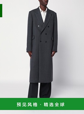 香港直邮Dries Van Noten 德赖斯·范诺顿 男士 灰色双排扣羊毛大