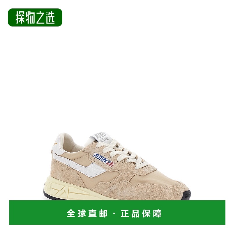 香港直邮AUTRY 女士 'Reel Wind' 浅褐色低帮带Logo绒面革运动鞋