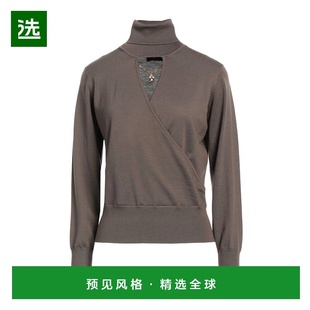 1h可退 香港直邮Elisabetta Franchi 女士 高领上衣 green绿色 舒