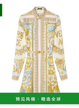 香港直邮Versace 长袖连衣裙 10189331A14746范思哲桑蚕丝