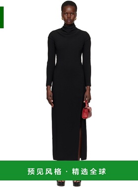 1h可退 香港直邮Versace 范思哲 女士 黑色 Cady Draped-Neck Sli