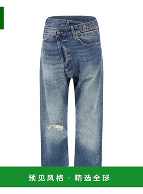 1h可退 香港直邮R13 女士 交叉式牛仔裤 R13W2048D216C blue蓝色