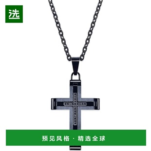 1h可退 【美国直邮】Macy's|男士黑色钻石点缀十字架吊坠(黑色离