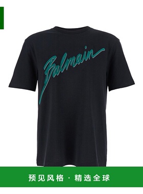 香港直邮Balmain 巴尔曼 男士 Letter 植绒 T 恤 FH1EG000BC86
