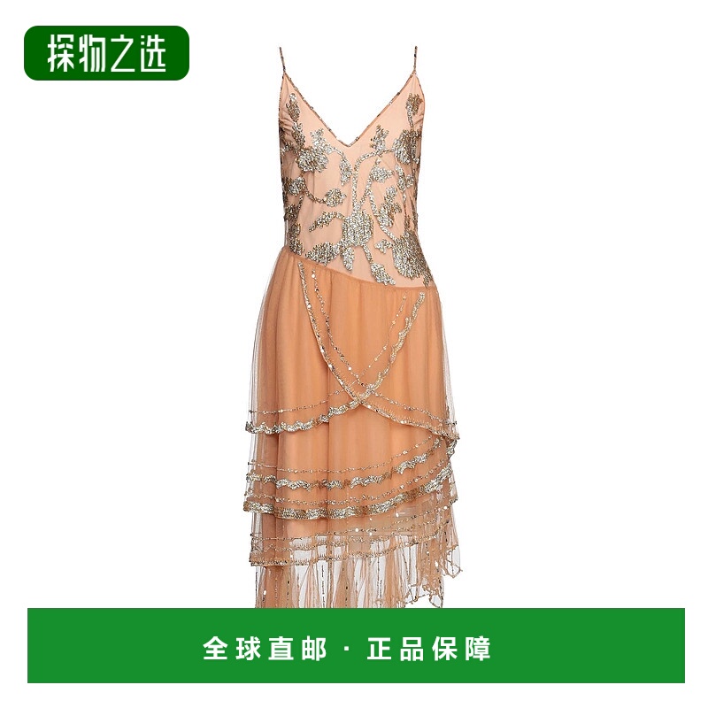 香港直邮Blumarine 蓝色情人 女士 中长连衣裙 beige米色 舒适时