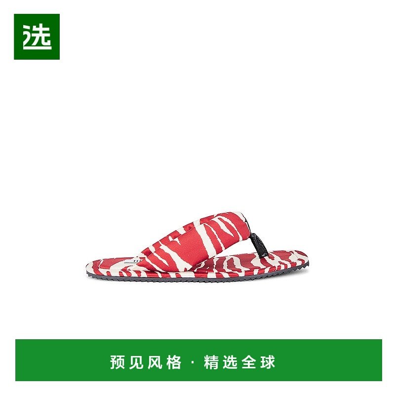 1h可退 香港直邮The Attico 女士 Indie 斑马纹印花平底夹趾凉鞋,女鞋,时装凉鞋,淘宝优惠券,粉丝福利购,淘宝优惠卷