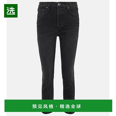 1h可退 香港直邮AGOLDE 女士 Riley 高腰短款修身牛仔裤直筒裤