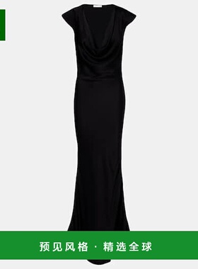 香港直邮The Row 女士 Tefra 缎面礼服 Black 黑色连衣裙时尚舒适
