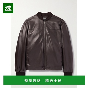 Zegna 皮革夹克 杰尼亚 修身 UEPNLA8E199PM0 男士 香港直邮1h可退