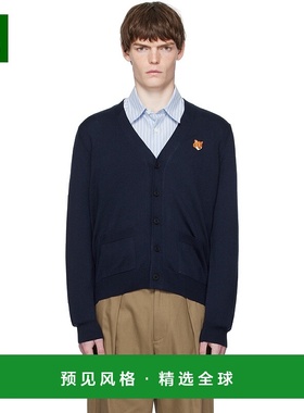 1h可退 香港直邮MAISON KITSUNE 男士 海军蓝 Bold Fox Head Patc