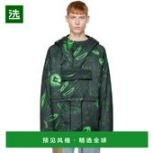 黑色图案羽绒夹克 1h可退 FUF14JK0 Wang 男士 香港直邮Feng Chen