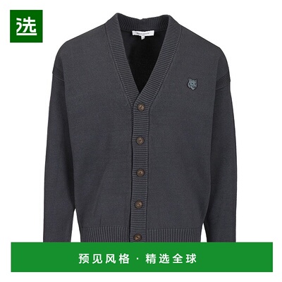 1h可退 香港直邮MAISON KITSUNE 男士 狐狸头贴片针织开衫 OM0050