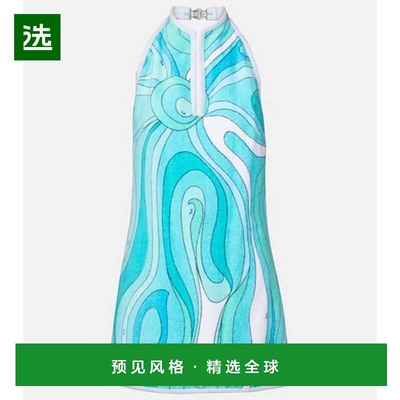 1h可退 香港直邮Emilio Pucci 璞琪 女士 Iride 挂脖棉质厚绒布迷