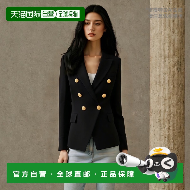 香港直邮Balmain 双排扣西装外套 CF1SG008WB08羊毛