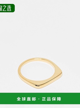 香港直邮ASOS 男士 signet 设计纯银窄款戒指(金色)