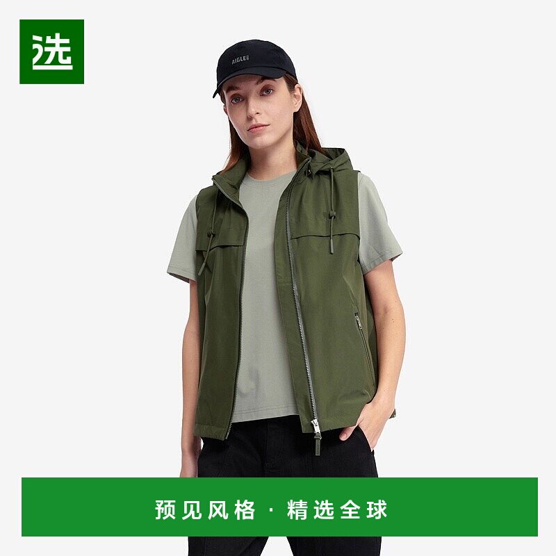 欧洲直邮AIGLE艾高 女式 GORE-TEX 无袖风衣 带可拆卸兜帽夹克图片